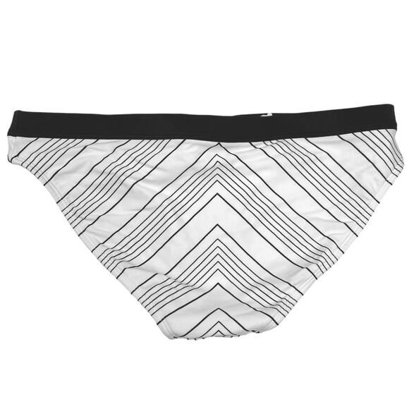 Athleta Chevron Black White Striped Print Bikini Bottom Swimsuit Swimwear Sz S - Picture 3 of 6
